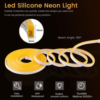 Dc 12v 600leds 6*12mmポリ塩化ビニールのネオン導かれた滑走路端燈の防水適用範囲が広い導かれた軽いストリップ
