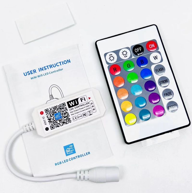 Rf24キー Wifi 3チャンネル RGB LEDコントローラ 1600万色 ストライプライト用のブレット歯